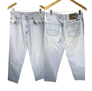 Vintage Lucky Brand Relaxed Fit zipper fly dungarees men's size 33 made in USA